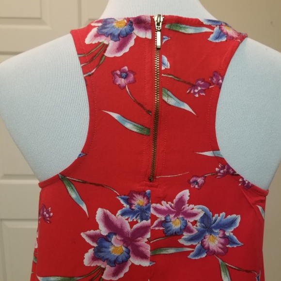 Forever 21 Red Floral Flare Summer Dress - Picture 5 of 7